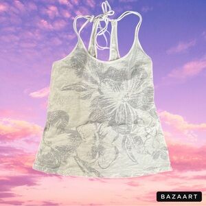 american eagle distressed flower tied summer tank top